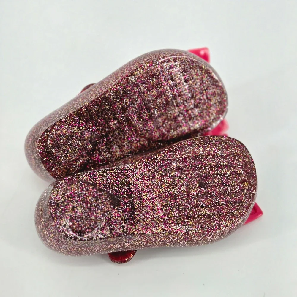 Mini DD Kids Sparkly Crown Jelly Flats Mary Jane Dress Shoes Lot Of 2 Size 5